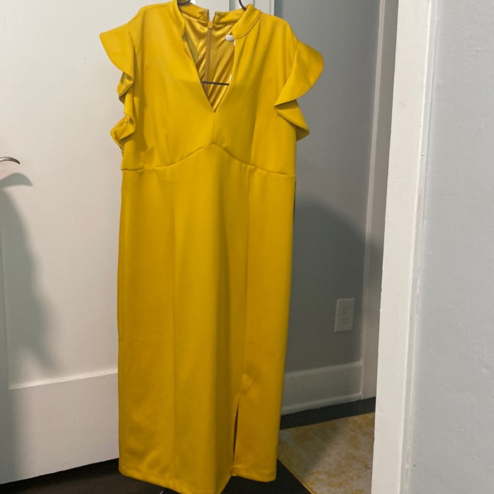 NEW w tag. Unique mustard dress from NY&Co
